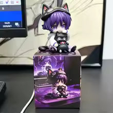 miHoYo Genshin Impact Wanderer Fairy Tale Cat Q Version Anime Figure Cute Sitting Scaramouche Doll Collection Model Ornament Toy